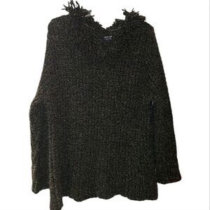 Magic Line Italian Fuzzy Neck Sweater
